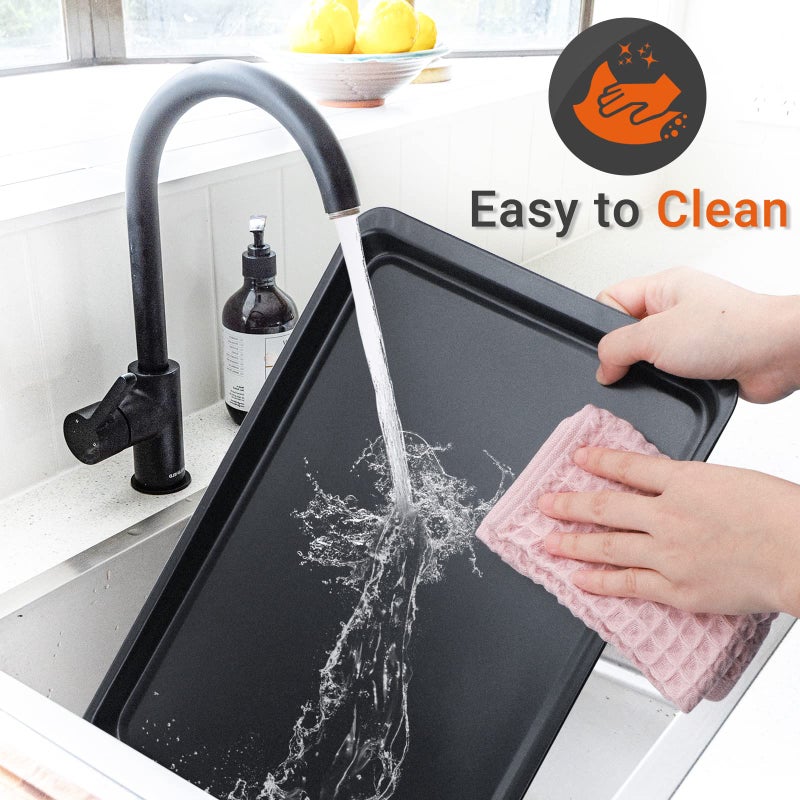 Beasea Baking Sheet 2 Pack, 10x14.6 Inch Cookie Sheet Nonstick Carbon Steel Baking Sheet for Oven Pans Baking Tray Cooking Sheets Black - Image 4